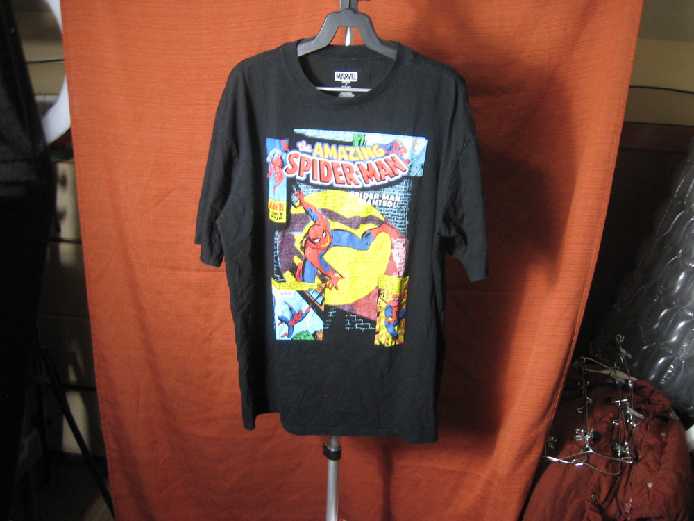 Marvel Spider-Man Graphic T-Shirt Black Comic Print Size M